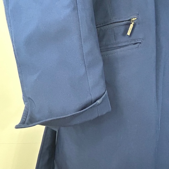 Alaska Airlines By Luly Yang Womens Size 6 Long Navy Blue Trench Coat Insulated - Picture 7 of 16
